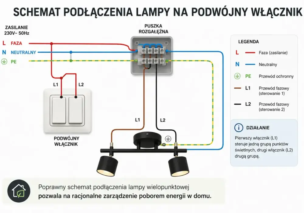 Jak podłączyć żyrandol? L, N i PE krok po kroku